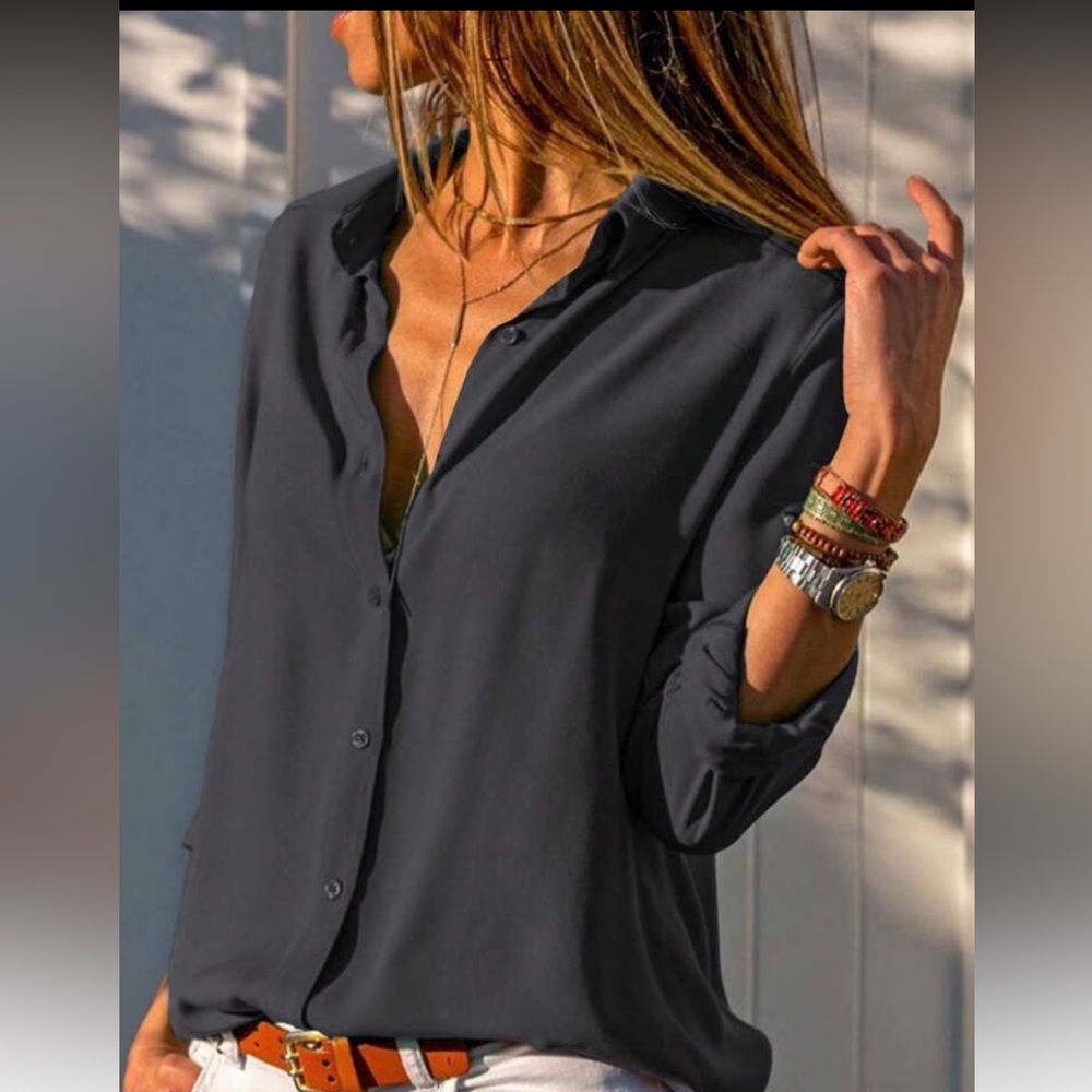 Elegant Gray Women's Top